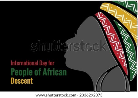 International Day for People of African Descent background template Holiday concept