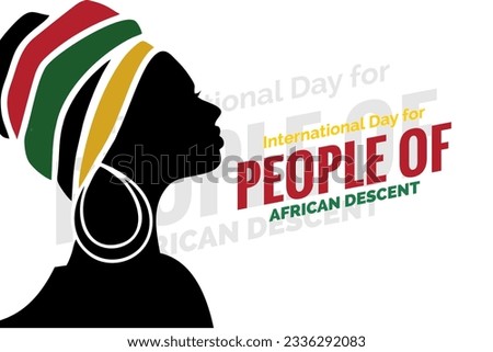 International Day for People of African Descent background template Holiday concept