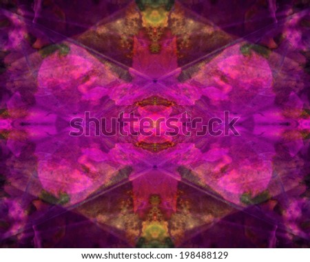 This image is one of a series of kaleidoscopic digital abstracts in varying color relationships.  It's intricate and attractive with graphic impact, and can be used as a background or standalone.
