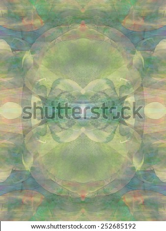 This is a digital abstract, part of a series in different hues, based on abstracted floral forms and suggestive of spring.