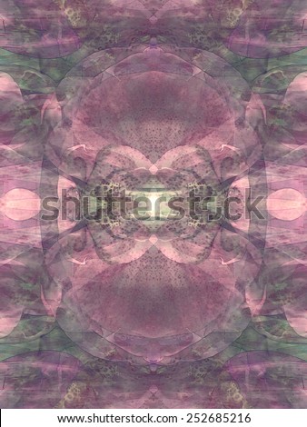 This is a digital abstract, part of a series in different hues, based on abstracted floral forms and suggestive of spring.