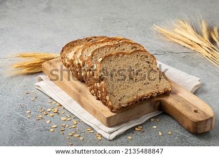 Similar – Image, Stock Photo Fresh bread on table in kitchen