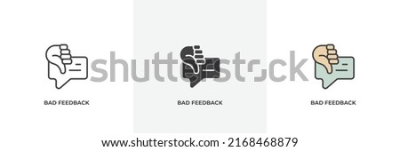 bad feedback icon. Line, solid and filled outline colorful version, outline and filled vector sign. Idea Symbol, logo illustration. Vector graphics