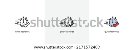 quick response icon. Line, solid and filled outline colorful version, outline and filled vector sign. Idea Symbol, logo illustration. Vector graphics
