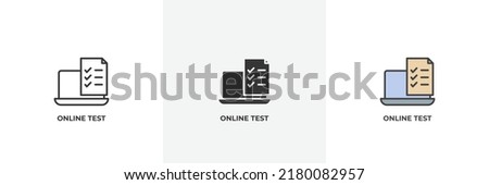 online test icon. Line, solid and filled outline colorful version, outline and filled vector sign. Idea Symbol, logo illustration. Vector graphics