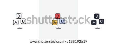cubes icon. Line, solid and filled outline colorful version, outline and filled vector sign. Idea Symbol, logo illustration. Vector graphics