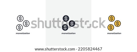 monetization icon. Line, solid and filled outline colorful version, outline and filled vector sign. Idea Symbol, logo illustration. Vector graphics