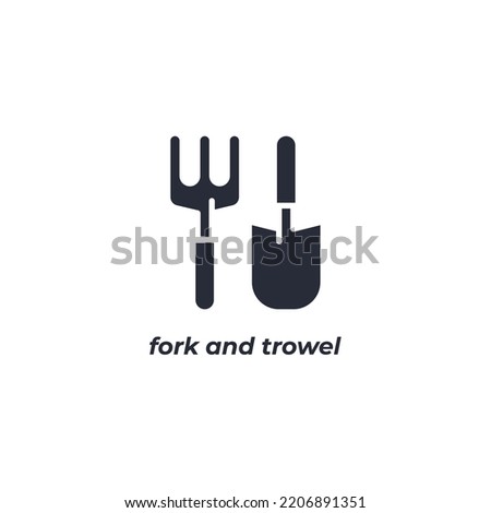 Vector sign of fork and trowel symbol is isolated on a white background. icon color editable.