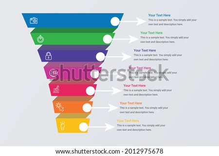 Funnel diagram template vector image 7