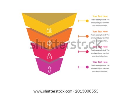 Infographic 4 steps modern sales funnel diagram vector image