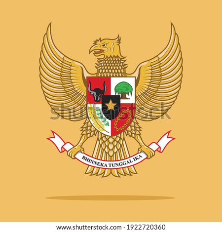 Garuda indonesia ilustration with flat design style  