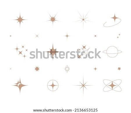 Shiny sparks silhouettes. Twinkle star particles, glitter sparkles and magic sparkle isolated silhouette icons set. Set of star sparkling and twinkling cartoon. Сток-фото © 