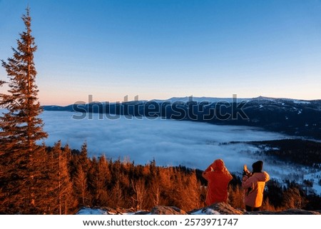 Similar – Image, Stock Photo Two blankets of snow met