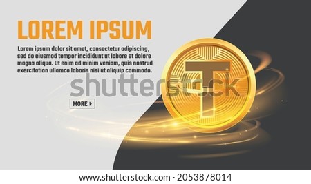 bitcoin tether crypto currency vector banner design template