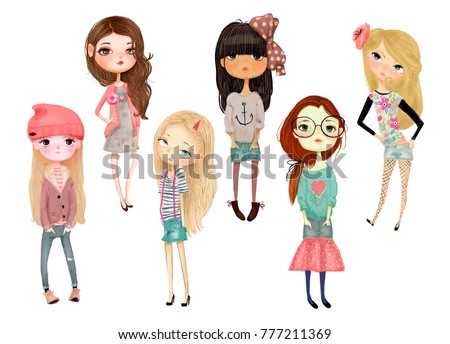 Similar – Image, Stock Photo blond Hipster girl kid holds thumbs up