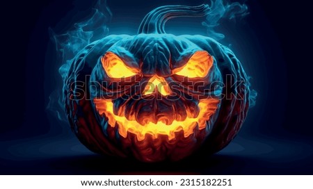 Very scary 3d Halloween pumpkins. Pumpkins 3d character pumpkin halloween print. Pumpkin monsters. Pumpkin lamp vector illustration. Holiday Halloween banner with pumpkin.