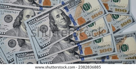 One hundred dollars vector. Money dollars vector. One hundred dollar bills close up. Lots of money background. Currency exchange. American currency. Dollar exchange rate.