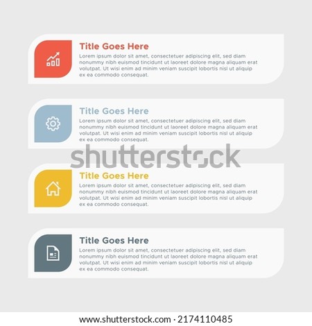 Simple and Clean Presentation Horizontal Lines Business Infographic Design Template with 4 Bar of Options