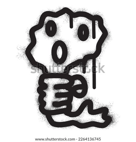 Similar – Image, Stock Photo funny ghost, grafitti on a house wall, format filling