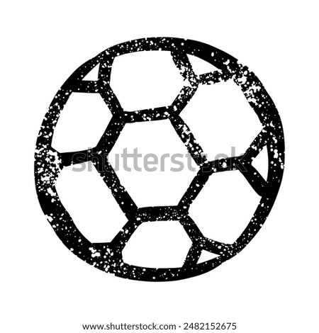  Hand drawn soccer ball in graffiti style with grunge texture