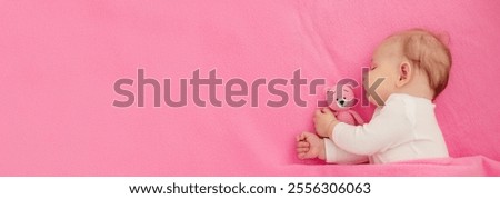 Similar – Image, Stock Photo Baby sleeping in a basket