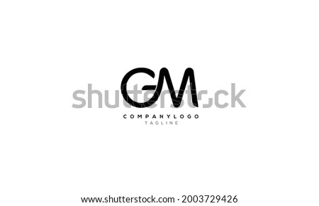 GM MG G AND M Abstract initial monogram letter alphabet logo design Stok fotoğraf © 