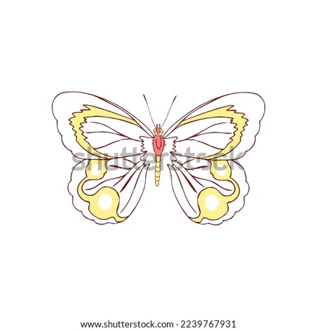 Outline Tenaris Selene logotype butterfly vector template with white background