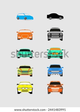 A collection of different cars including one with the number 10 on the front
