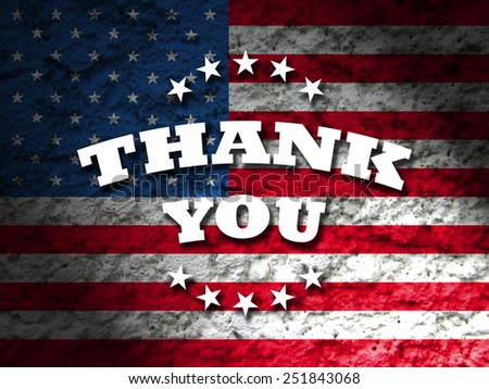 Thank You Greeting Card American Flag Grunge Background Stock Photo ...