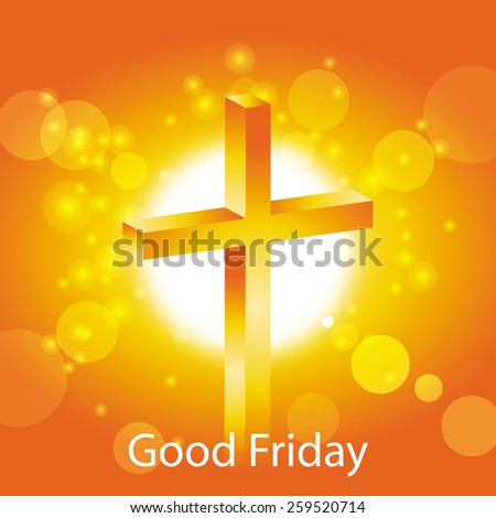 good friday greeting card jesus cross on abstract sun background vector illustration