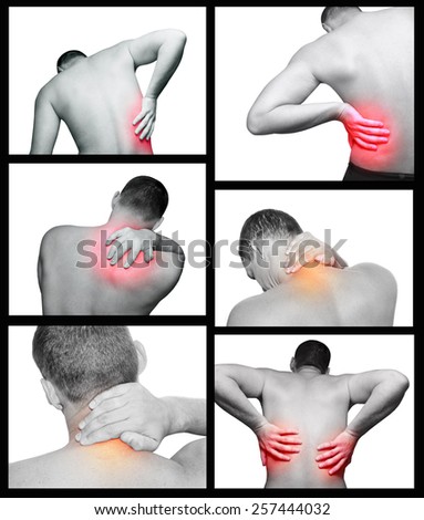 Set of people with back pain