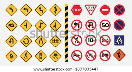 Traffic signs. Vector traffic signs design.