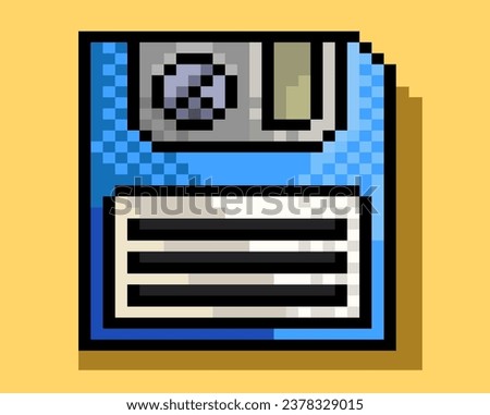 90s floppy disk, pixel art, 8-bit floppy disk, vector floppy disk