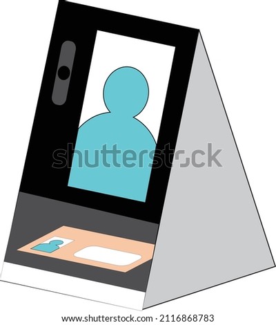 Illustration of a card reader with facial recognition using a My Number card to be installed in a medical institution