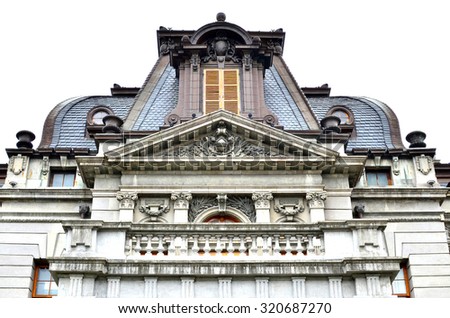 Taipei,Taiwan-May 2015: The roof of Taipei Guest House. The building owned by the government and used for receiving state guests or celebration activities. The roof is Mansard style.