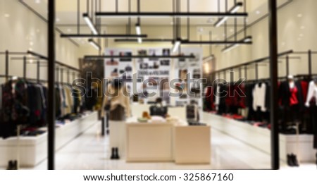 De focused/ Blurred image of a dress store