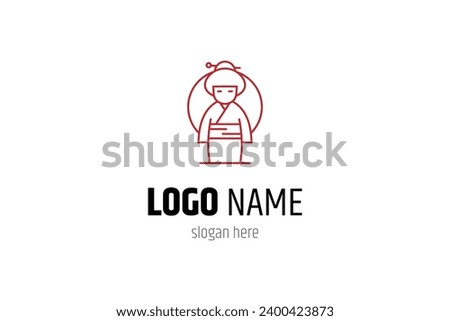 kimono traditional Japanese clothing logo design