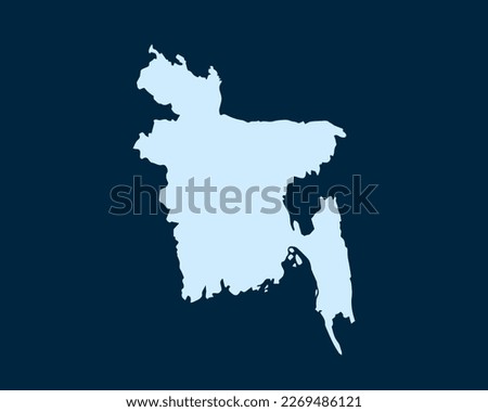 Light blue design concept of Country Bangladesh Map isolated on dark green background - vector illustration