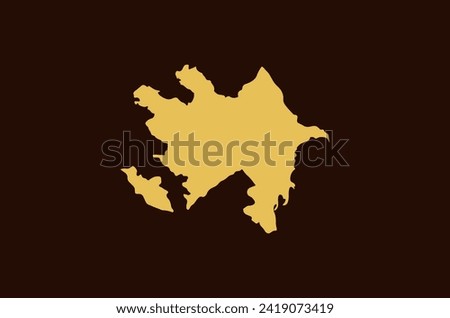 Gold colored map design isolated on brown background of Country Azerbaijan - vector illustration