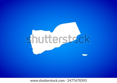 White map isolated on blue background design concept of Country Yemen - vector illustration