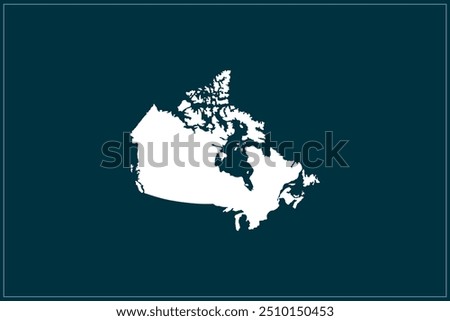 Map design concept of white color isolated on peacock blue background of Country Canada - Vector illustration