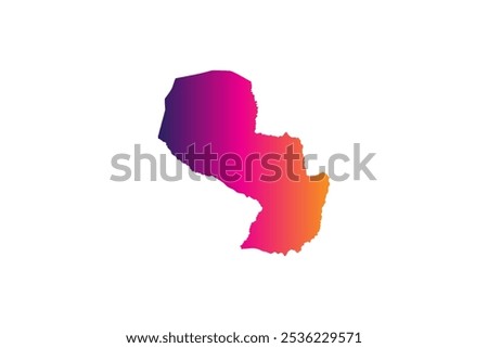 Colorful Map design concept isolated on white background of country Paraguay - vector illustration