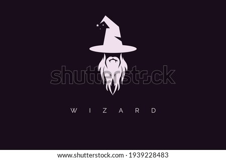 Creative minimal wizard warlock logo 商業照片 © 
