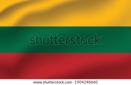 Lithuania waving flag vector editable