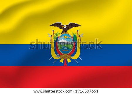 Ecuador waving flag vector editable