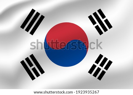 South Korea waving flag vector editable