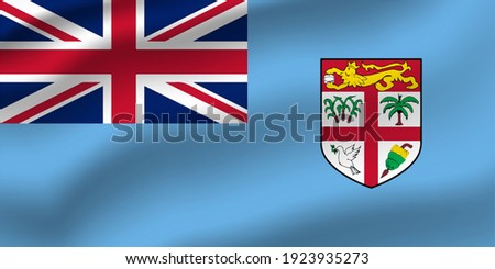 Fiji waving flag vector editable