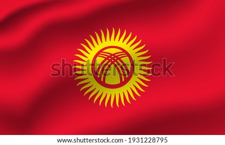 Kyrgyzstan waving flag vector editable
