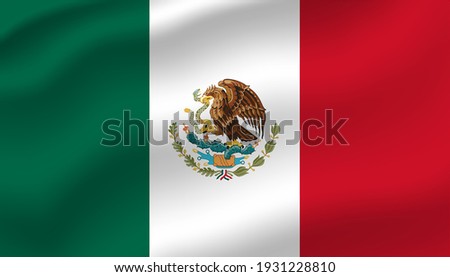 Mexico waving flag vector editable