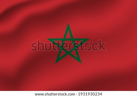 Morocco waving flag vector editable